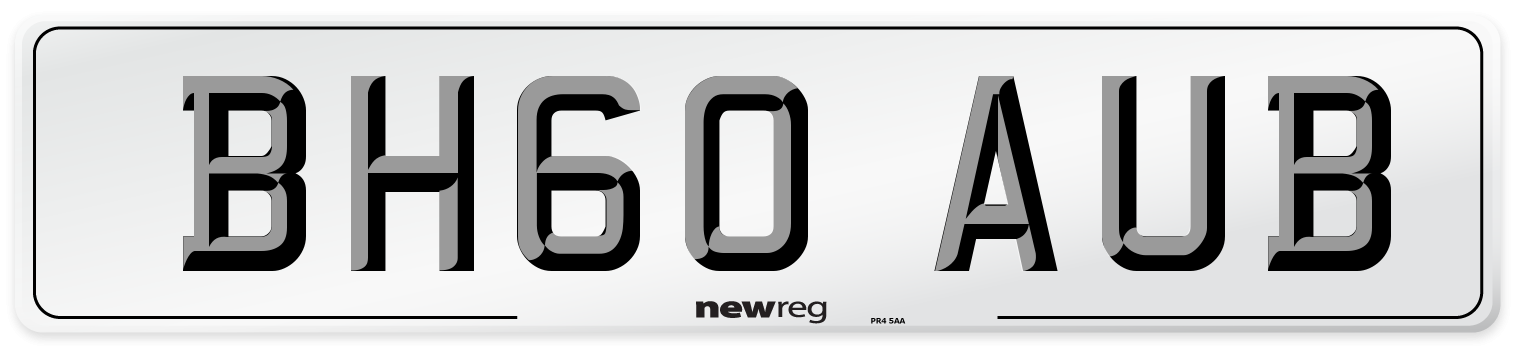 BH60 AUB Number Plate from New Reg